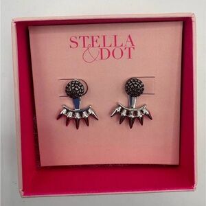 Stella & Dot Silver and Black Renegade Earrings